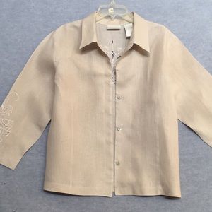 Lucy Parida Linen Embroidered Shacket